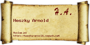 Heszky Arnold névjegykártya