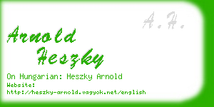 arnold heszky business card